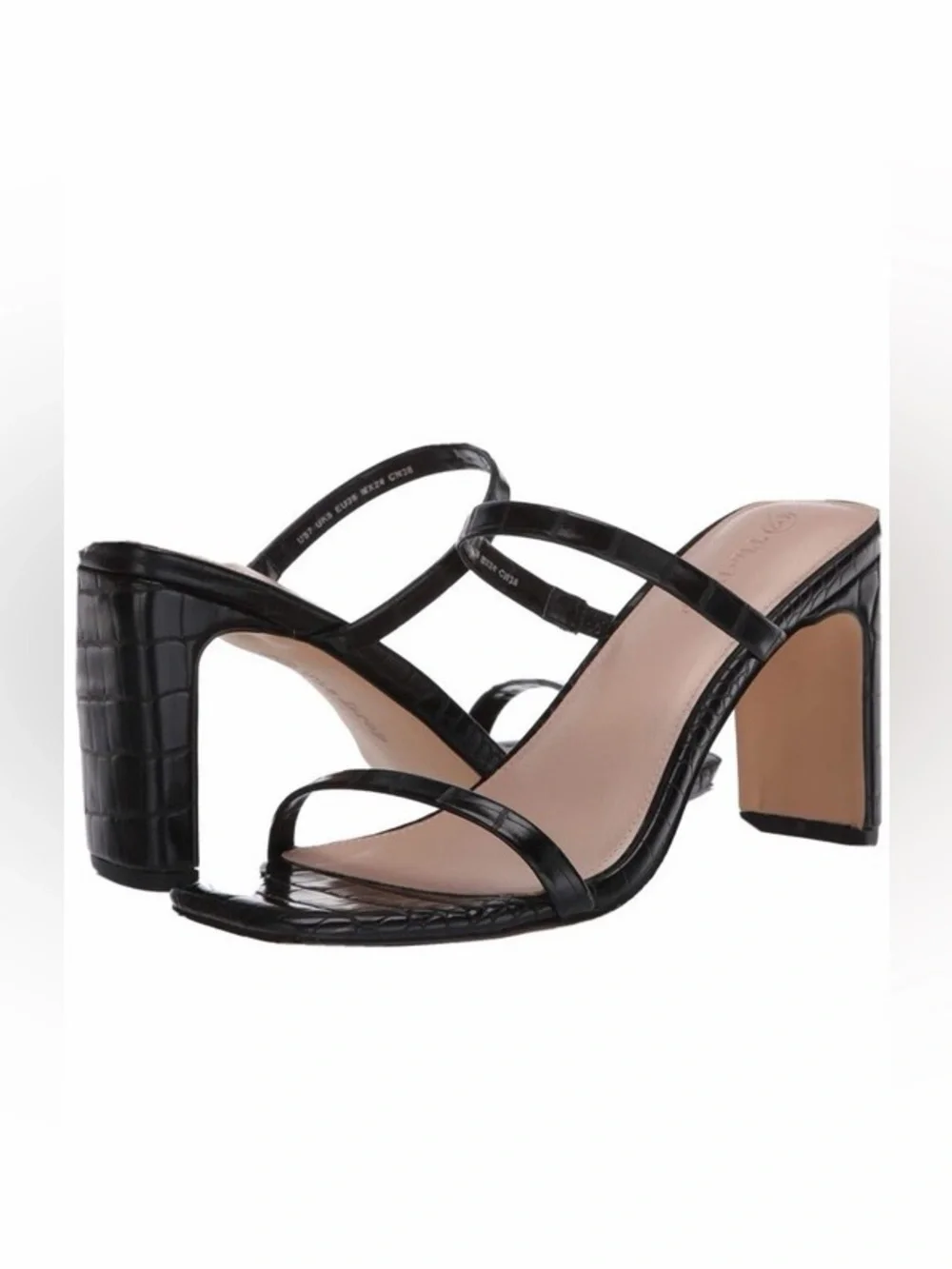 NWT The Drop Avery Square Toe Two Strap Heeled‎ Sandal Black Size 7.5 Workwear - Picture 11 of 11